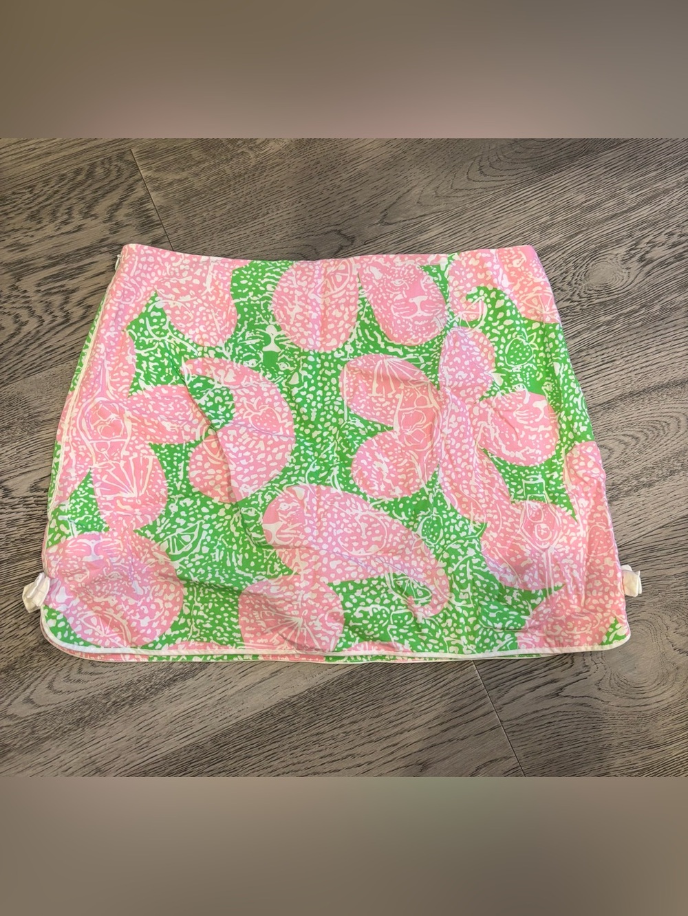 Lilly Pulitzer Pink Green Citrus Print Skort Skirt Preppy Resort Tropical Size 6